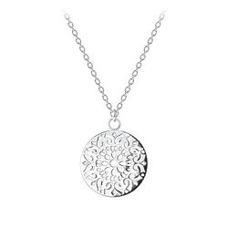 Wholesale Silver Round Filigree Necklace