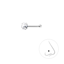 Wholesale 3mm Round Crystal Silver Nose Stud With Ball