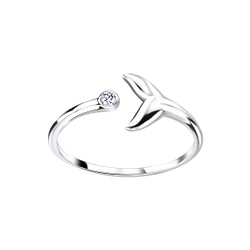 Wholesale Silver Whale Tail Open Ring