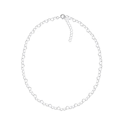 Wholesale 40cm Silver Heart Choker Necklace With Extension