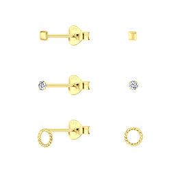 Wholesale Silver Gold Mixed Stud Earrings Set