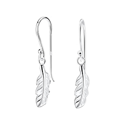 Wholesale Silver Feather Earrings