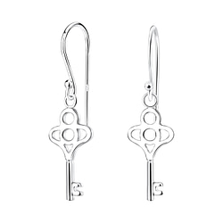 Wholesale Silver Key Earrings